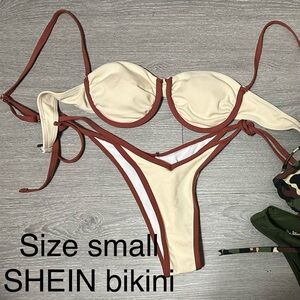 SHEIN Cream and Brown Bikini Set